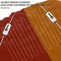 DUODUO Electric Heated Blanket Queen Size 84"x90" With Dual Controls, Reversible Cozy Silky Flannel Fabric With Ribs, Fast Heating With 4 Heating Levels 10 Hours Auto-Off For Bedding-Dark Blue 19 DUODUO Electric Heated Blanket Queen Size 84"x90" With Dual Controls, Reversible Cozy Silky Flannel Fabric With Ribs, Fast Heating With 4 Heating Levels 10 Hours Auto-Off For Bedding-Dark Blue -Electric Blankets Sales Store 51Kr7lDzBJL