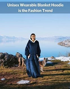 Oversized Wearable Blanket Hoodie,Unisex Thick Blanket Hoodie Sweatshirt,Cozy Giant Fleece Lounging Blanket For Adult -Electric Blankets Sales Store 51LLDKkXIGL