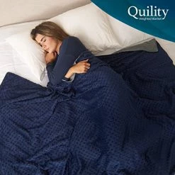 Quility Weighted Blanket For Adults - Full/Queen Size, 60"x80", 15 Lbs - Heavy Heating Blankets - Navy Blue Cover + Grey Cotton Blanket Insert Only 11 Quility Weighted Blanket For Adults - Full/Queen Size, 60"x80", 15 Lbs - Heavy Heating Blankets - Navy Blue Cover + Grey Cotton Blanket Insert Only -Electric Blankets Sales Store 51LOfNPFqtL