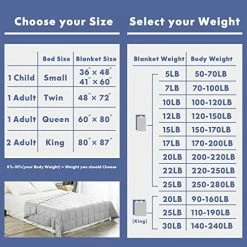 9.8 Newton Warm Weighted Blanket, Various Sizes For Children And Men, Breathable Cotton With Glass Beads, 48”×72” - 20lbs Light Grey. -Electric Blankets Sales Store 51MGOmpAHQL