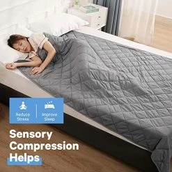 CHRUN Weighted Blanket Queen Size 20 Lbs For Adults (60" X 80", Grey) Cooling Breathable Heavy Blanket Microfiber Material With Nontoxic Glass Beads Soft Thick Comfort Blanket For Deeper Sleep 12 CHRUN Weighted Blanket Queen Size 20 Lbs For Adults (60" X 80", Grey) Cooling Breathable Heavy Blanket Microfiber Material With Nontoxic Glass Beads Soft Thick Comfort Blanket For Deeper Sleep -Electric Blankets Sales Store 51MJpiZC1UL