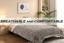 MLMGUO Chunky Velvet Knitted Weighted Blanket, Hand Made Chunky Knit Weighted Throw For Sleep, Stress Or Home Décor,Handmade Weighted Blankets For Sofa, Bed, Couch(Light Grey, 50''x60'' 10 Lbs) 13 MLMGUO Chunky Velvet Knitted Weighted Blanket, Hand Made Chunky Knit Weighted Throw For Sleep, Stress Or Home Décor,Handmade Weighted Blankets For Sofa, Bed, Couch(Light Grey, 50''x60'' 10 Lbs) -Electric Blankets Sales Store 51MK9xlcAiL