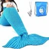 LAGHCAT Mermaid Tail Blanket Crochet Mermaid Blanket For Adult, Soft All Seasons Sleeping Blankets, Classic Pattern (71"x35.5", Blue) -Electric Blankets Sales Store 51MN8OZe0WL