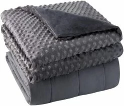 Yescool Weighted Blanket With Removable Cover, Weighted Blanket Queen Size 20lbs 60"x80"for Adults, Heavy Blanket With Minky Duvet Cover,Warm Cozy Thick Throw Blanket With Premium Glass Beads (Blue) -Electric Blankets Sales Store 51Mb5bDTkL. AC 2
