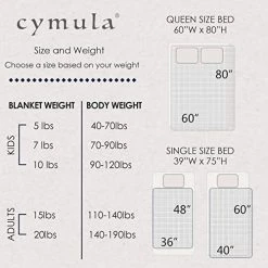 Cymula Weighted Blanket With Removable Cover For Adults 20 Lbs 60"x 80" Queen Size, Cooling Grey Weighted Blankets With Premium Glass Beads, Toddler Weighted Blanket With Duvet Cover -Electric Blankets Sales Store 51MoigtZoVL
