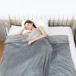 Anjee Weighted Blanket For Adult With Removable Duvet Cover, 60x80 Inches Queen Size 20lbs Heavy Blanket Warm Cozy Throw And Soft Minky Cover, Heating & Cooling Dual Used, Brown 60x80-20 Pounds -Electric Blankets Sales Store 51NWrVbvp1L. AC