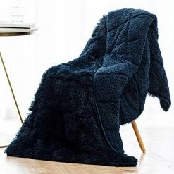 Wemore Shaggy Long Fur Faux Fur Weighted Blanket, Cozy And Fluffy Plush Sherpa Long Hair Blanket For Adult 15lbs, Fluffy Fuzzy Sherpa Reverse Heavy Blanket For Bed, Couch, Pink, 60 X 80 Inches -Electric Blankets Sales Store 51O2LumecVL. AC 5