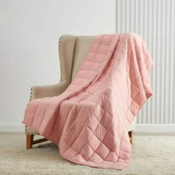 Well Being CBD 15 Pound Weighted Microfiber Blanket, Blush -Electric Blankets Sales Store 51O761uy7KL