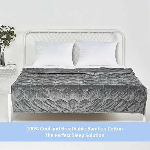 IRVINE HOME COLLECTION Bamboo Weighted Blanket, 60x80 Full/Queen/King Size 15lbs, 7 Layer Design, 100% Natural Bamboo Cotton With Premium Glass Beads, Breathable And Cooling Bamboo, Oeko-Tex Certified 5 IRVINE HOME COLLECTION Bamboo Weighted Blanket, 60x80 Full/Queen/King Size 15lbs, 7 Layer Design, 100% Natural Bamboo Cotton With Premium Glass Beads, Breathable And Cooling Bamboo, Oeko-Tex Certified - Image 3