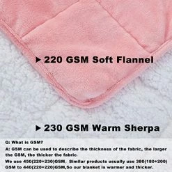 HOSUKKO Weighted Blanket - Pink 60"x80" 15lbs Flannel Sherpa Breathable Soft Warm Thick Heavy Blanket With Premium 0.8mm Glass Beads Big Winter Blanket Throw For Adult 19 HOSUKKO Weighted Blanket - Pink 60"x80" 15lbs Flannel Sherpa Breathable Soft Warm Thick Heavy Blanket With Premium 0.8mm Glass Beads Big Winter Blanket Throw For Adult -Electric Blankets Sales Store 51OQbCKWeyL