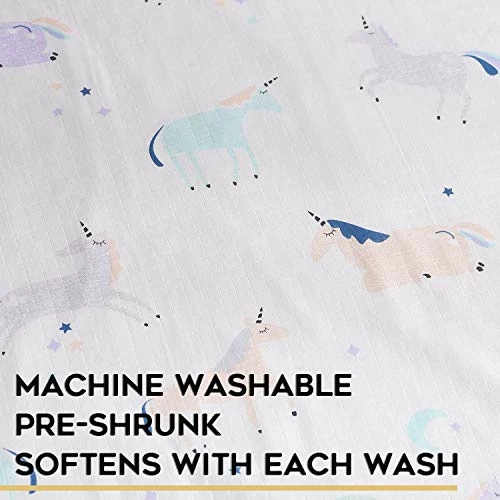 YnM Pre-Washed 100% Organic Muslin Cotton Duvet Cover For Weighted Blankets (Unicorn, 36''x48'') Cotton Removable Cover Astronaut 7 YnM Pre-Washed 100% Organic Muslin Cotton Duvet Cover For Weighted Blankets (Unicorn, 36''x48'') Cotton Removable Cover Astronaut - Image 5