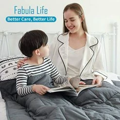 Fabula Life Adult Weighted Blanket(15lbs, 72”x48”, Full Size) For People Weigh Around 140lbs| Weighted Blanket Adult| Cotton Heavy Cozy Blanket| Premium Glass Beads| Calm Deep Sleep -Electric Blankets Sales Store 51PBNhPWT8L