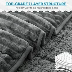 Lofus Sherpa Fleece Weighted Blanket, 15 Lbs Ribbed Microfiber Heavy Blanket, Mink Stripe Throw Blanket, Reversible Fluffy Sherpa Super Soft Warm, 60 X 80 Inches, Grey -Electric Blankets Sales Store 51PtlWOlZOL