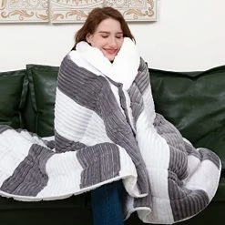 Yescool Sherpa Weighted Blanket Twin Size For Adults (48x72 Inch, 15 Lbs), Soft Fuzzy Fleece Weighted Blanket, Cozy Plush Heavy Blanket Throw For Couch Sofa With Glass Beads, Wine Red -Electric Blankets Sales Store 51Q5WIMdTxL. AC 1