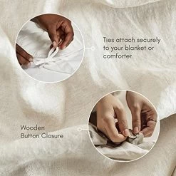 Natural Linen Duvet Cover From Baloo, Removable Cover For Weighted Blankets - Soft, Premium, Breathable French Linen, 42x72 Inches, Oatmeal -Electric Blankets Sales Store 51QBAOkV8iL