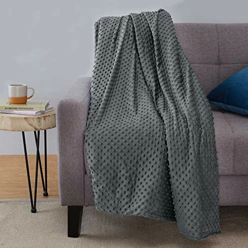 Amazon Basics Weighted Blanket With Minky Duvet Cover - 12 Pound, 48 X 72-Inch, Dark Grey/Grey 9 Amazon Basics Weighted Blanket With Minky Duvet Cover - 12 Pound, 48 X 72-Inch, Dark Grey/Grey - Image 7