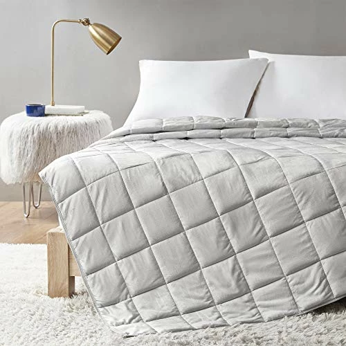 Comfort Spaces Reversible Weighted Blanket Adult-Glass Beads Filling All Season Soft Heavy Wraps-Box Quilted Cozy Warm Bed Cover, 60"x80" / 17lbs, Mink To Microfiber Grey 3 Comfort Spaces Reversible Weighted Blanket Adult-Glass Beads Filling All Season Soft Heavy Wraps-Box Quilted Cozy Warm Bed Cover, 60"x80" / 17lbs, Mink To Microfiber Grey