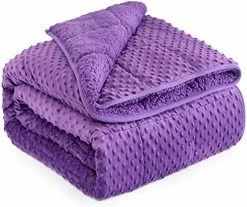 Weighted Blanket 15 Lbs, Sted Weighted Blanket Twin Size, Minky Dot Weighted Blanket For Adult, Dual Sided Soft Thick Heavy Blanket With Premium Glass Beads, Machine Washable, Grey 48"×72" 15 Lbs -Electric Blankets Sales Store 51QaasqD 5S. AC