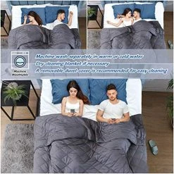 JOLLYVOGUE California King Size Weighted Blanket 25lbs,88 X 104 Inches , With Soft Cotton And Glass Beads，Heavy Blankets For Couples Or Adults -Dark Grey -Electric Blankets Sales Store 51Qde73tRQL