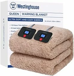 Westinghouse Electric Blanket Throw Size, Soft Plush Sherpa Heated Blanket With 6 Heating Levels & 2-10 Hours Auto-Off, Machine Washable, 50x60 Inches, Rust -Electric Blankets Sales Store 51QjHBnQLvL. AC