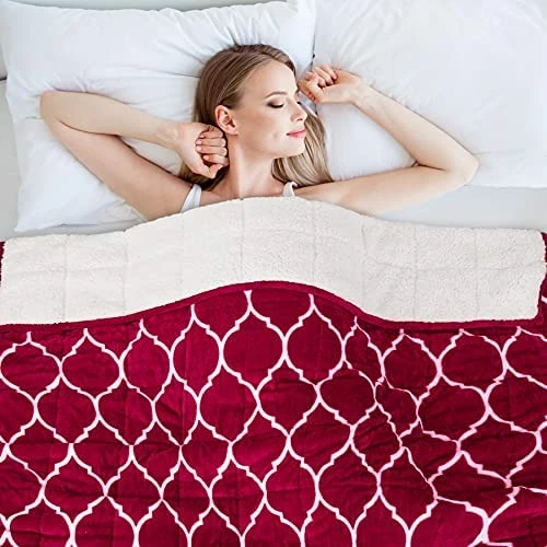 Sherpa Weighted Blanket 15 Lbs,Drewin Moroccan Print Flannel Fleece Soft Weighted Blanket For Adult (130lbs-180lbs),Fuzzy Plush Heavy Throw Blanket For Warm Winter Gifts,Grey 60x80 Inches 15 Sherpa Weighted Blanket 15 Lbs,Drewin Moroccan Print Flannel Fleece Soft Weighted Blanket For Adult (130lbs-180lbs),Fuzzy Plush Heavy Throw Blanket For Warm Winter Gifts,Grey 60x80 Inches - Image 13