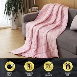 Alomidds Weighted Blanket Heavy Blanket Premium Cotton Material With Glass Beads (48"x72" 15LBS, Pink) -Electric Blankets Sales Store 51R0j9MkllS