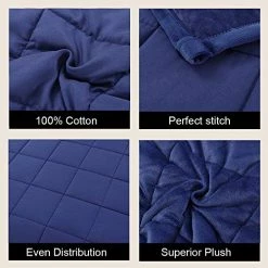 Haowaner Soft Minky Bottom +Cool Cotton Top Reversible Weighted Blanket, 20lbs Plush Blankets For Queen/King Size(80"x87") Bed, Weight Comforter With Fuzzy Heavy Throw For Adults And Couple, Blue 10 Haowaner Soft Minky Bottom +Cool Cotton Top Reversible Weighted Blanket, 20lbs Plush Blankets For Queen/King Size(80"x87") Bed, Weight Comforter With Fuzzy Heavy Throw For Adults And Couple, Blue -Electric Blankets Sales Store 51RMZhQGt8L