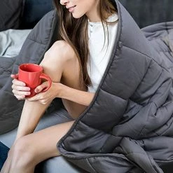 Secura Everyday Luxury Premium Adult Weighted Blanket, 100% Cotton Material With Glass Beads, Hypo-Allergenic, Quiet & Durable (15 Lbs, 48 X 72 Twin Size)