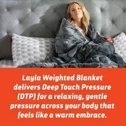 Layla Sleep Layla Weighted Blanket With Fleecy Top Layer | 300 Thread-Count | Warm Breathable Fleece Top Layer | Even Weight Distribution | 100% Cotton Bottom Layer | (20) -Electric Blankets Sales Store 51RcQw1eShL