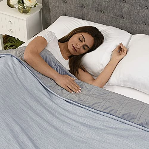 LIFE COMFORT 15llb Premium Weighted Blanket With Removable Warming And Cooling Reversible Cover 48x72, Blue 4 LIFE COMFORT 15llb Premium Weighted Blanket With Removable Warming And Cooling Reversible Cover 48x72, Blue - Image 2