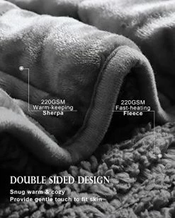 Heated Weighted Blanket, Cottonblue Sherpa Fleece Electric Throw Blanket 15 Lbs For Adult, Fast Heating Blanket Twin-Size With 10 Heating Levels 1-10 Hours Timer Auto Off, 48 X 72 Inches, Grey 14 Heated Weighted Blanket, Cottonblue Sherpa Fleece Electric Throw Blanket 15 Lbs For Adult, Fast Heating Blanket Twin-Size With 10 Heating Levels 1-10 Hours Timer Auto Off, 48 X 72 Inches, Grey -Electric Blankets Sales Store 51SRcGOFrIL