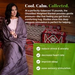 GhostBed 15 Lb Weighted Blanket - 100% Cooling & Breathable Tencel Cover With Premium Glass Microbead Fill, 60" X 80" (Queen), Grey -Electric Blankets Sales Store 51SetNUpXVL