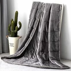 Topblan Sherpa Fleece Weighted Blanket 12lbs, Uniformed Color With Fuzzy Fleece And Shaggy Sherpa To Help With Better Sleep, 48x72 Inches, Grey 22 Topblan Sherpa Fleece Weighted Blanket 12lbs, Uniformed Color With Fuzzy Fleece And Shaggy Sherpa To Help With Better Sleep, 48x72 Inches, Grey -Electric Blankets Sales Store 51T26lNM2EL. AC 1