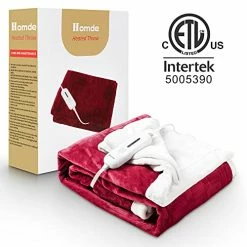 Homde Heated Blanket Electric Throw 50’’ X 60’’ Flannel Heated Blanket With Fast Heating Levels & 4 Hours Auto-Off, ETL Certification, Overheating Protection, Machine Washable (Red & White) -Electric Blankets Sales Store 51T6pE3lglL