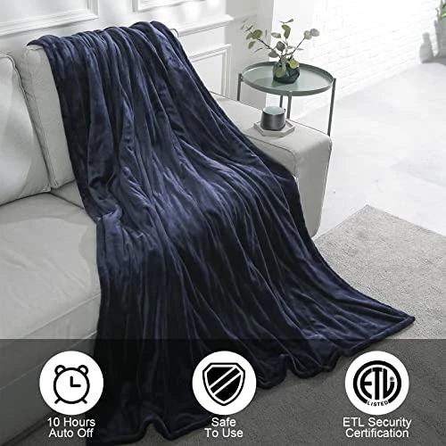 YANYEA Electric Heated Blanket Twin Size 62"x84" Premium Soft Flannel 10 Hours Auto Off With 4 Heating Levels ETL & FCC Certified Machine Washable 4 YANYEA Electric Heated Blanket Twin Size 62"x84" Premium Soft Flannel 10 Hours Auto Off With 4 Heating Levels ETL & FCC Certified Machine Washable - Image 2