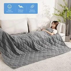 CHRUN Weighted Blanket Queen Size 20 Lbs For Adults (60" X 80", Grey) Cooling Breathable Heavy Blanket Microfiber Material With Nontoxic Glass Beads Soft Thick Comfort Blanket For Deeper Sleep 16 CHRUN Weighted Blanket Queen Size 20 Lbs For Adults (60" X 80", Grey) Cooling Breathable Heavy Blanket Microfiber Material With Nontoxic Glass Beads Soft Thick Comfort Blanket For Deeper Sleep -Electric Blankets Sales Store 51TRZFZRycL
