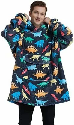 Mewkou Glow In The Dark Wearable Blanket Hoodie For Adult Women Men,Oversized Sherpa Sweatshirt Wearable Blanket With Giant Pocket,Super Warm Soft Flannel Hooded Blanket,Luminous Moon And Stars -Electric Blankets Sales Store 51UNkhHNZL. AC