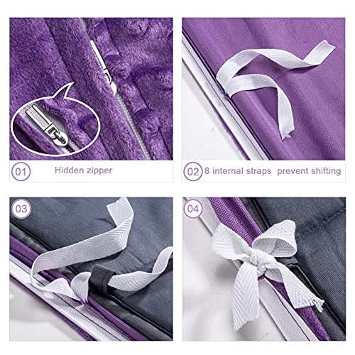 Isilila 48x72 Weighted Blanket Cover, Premium Soft Dot Duvet Cover For Weighted Blanket With 8 Ties(Removable Cover Only) Purple 5 Isilila 48x72 Weighted Blanket Cover, Premium Soft Dot Duvet Cover For Weighted Blanket With 8 Ties(Removable Cover Only) Purple - Image 3
