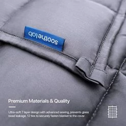 Soothe Lab Cooling Weighted Blanket | 100% Bamboo Viscose | 20 Lbs For 170-240 Lbs Individual, 60"x 80", Queen Size | Bamboo Weighted Blanket Adult -Electric Blankets Sales Store 51VGyLljQ0L