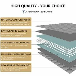 LIANLAM Weighted Blanket 15 Lbs (60"x80", Grey),Cooling Weighted Blanket For Adults, Soft Heavy Blanket With Glass Beads With 100% Cotton Material -Electric Blankets Sales Store 51VUJ2dezaL