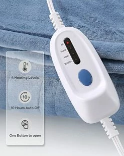NC Electric Heated Blanket Twin Size 62"x 84", Electric Blanket For Whole Body Warming With 4 Heating Levels&10 Hours Auto-Off, Fast Heating, And Overheating Protection For Home Use Blankets -Electric Blankets Sales Store 51VVW0BG1YL