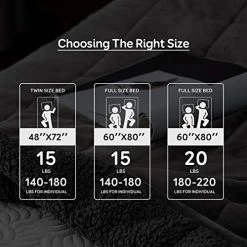 Sivio Sherpa Fleece Weighted Blanket For Adult, 15 Lbs Heavy Fuzzy Throw Blanket With Soft Plush Flannel, Reversible Twin-Size Super Soft Extra Warm Cozy Fluffy Blanket, 60x80 Inches Dual Sided Grey -Electric Blankets Sales Store 51VrcBODqNL