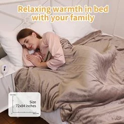 ISOPHO Electric Heated Blanket Throw Full Size 72''x84'' With 4 Heating Levels & 10 Hours Auto-Off, Soft Fleece Blanket With Fast Heating And Machine Washable, Home & Office Use（Brown） -Electric Blankets Sales Store 51Vxv5nNiRL