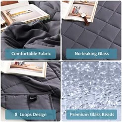 Syrinx Cooling Weighted Blanket Twin 15 Lbs For Adults (48"x72", Dark Grey, Twin Size) Breathable Weighted Blanket With No-Leaking Glass Beads -Electric Blankets Sales Store 51VyCL0coiL