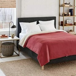 Eddie Bauer | Signature Reversible Fleece/Sherpa Electric Heated Blanket With Safe & Warm Low-Voltage Technology, Twin, Redwood -Electric Blankets Sales Store 51W1EQumWLL. AC