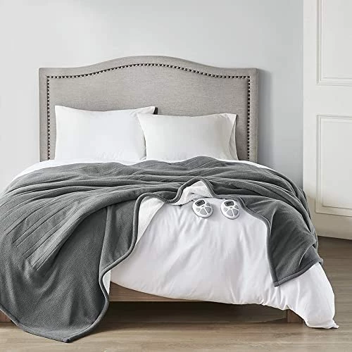 Serta Reversible Fleece To Sherpa Electric Blanket Fast Heating Soft Cover, Safety Auto Shut Off Timer, Low EMF, Multi Heat Setting, ETL Certified, Machine Washable, Stone Brown King (90 In X 100 In) 14 Serta Reversible Fleece To Sherpa Electric Blanket Fast Heating Soft Cover, Safety Auto Shut Off Timer, Low EMF, Multi Heat Setting, ETL Certified, Machine Washable, Stone Brown King (90 In X 100 In) - Image 12