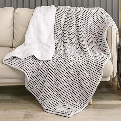 Topblan Weighted Blanket - Soft Sherpa Weighted Blanket 15 Pounds For Men & Women, Super Warm Heavy Fleece Weighted Blanket 48" X 72" , Grey 16 Topblan Weighted Blanket - Soft Sherpa Weighted Blanket 15 Pounds For Men & Women, Super Warm Heavy Fleece Weighted Blanket 48" X 72" , Grey - Image 14