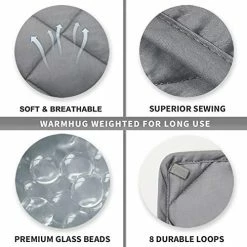 WarmHug Weighted Blanket For Kids And Adults 15 Lbs 48" X 72" - Cooling Breathable Heavy Blanket With Premium Glass Beads, Grey 20 WarmHug Weighted Blanket For Kids And Adults 15 Lbs 48" X 72" - Cooling Breathable Heavy Blanket With Premium Glass Beads, Grey -Electric Blankets Sales Store 51WvIAsNIXL
