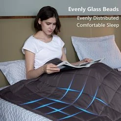 Syrinx Cooling Weighted Blanket Twin 15 Lbs For Adults (48"x72", Dark Grey, Twin Size) Breathable Weighted Blanket With No-Leaking Glass Beads -Electric Blankets Sales Store 51XIQ56EjdL