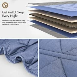 YOLIPULI Blue Weighted Blanket 15 Lbs For Kids And Adults, Heavy Blanket 48" X 72" For Twin Size Bed For One Person Use, Blue Navy Blue 11 YOLIPULI Blue Weighted Blanket 15 Lbs For Kids And Adults, Heavy Blanket 48" X 72" For Twin Size Bed For One Person Use, Blue Navy Blue -Electric Blankets Sales Store 51YCbVczCML
